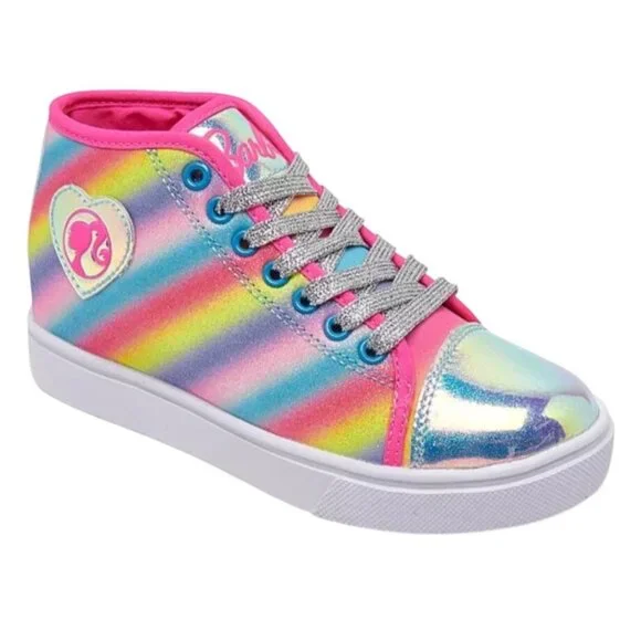 Heelys Little Girls Veloz Barbie High Top Wheeled Sneakers Size Youth 8 LDS 9 - Picture 2 of 12